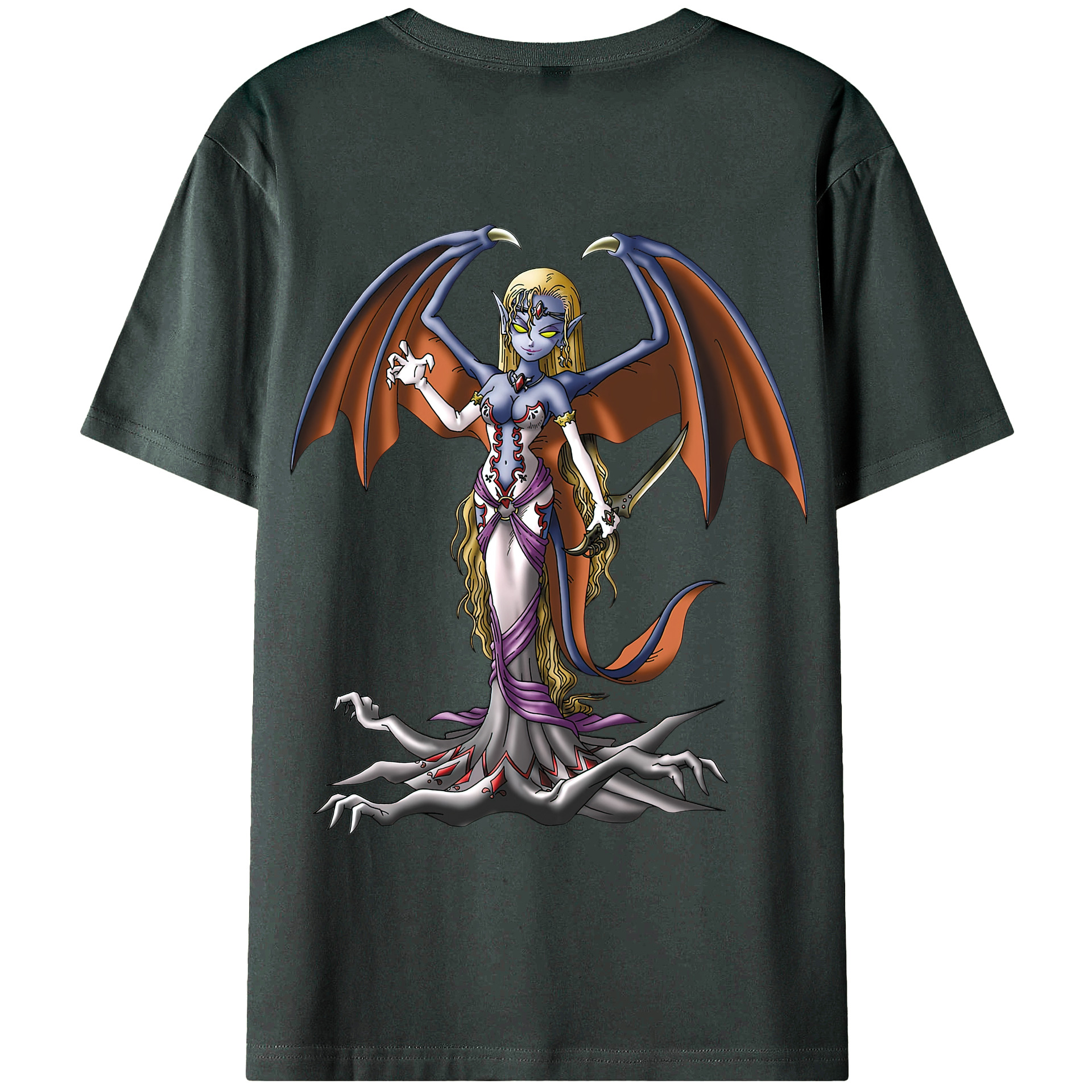（画像用） ドラゴンクエスト Doragon Kuesuto Dragon Quest 綿100％ メンズ半袖Tシャツ（バックプリント） 通気性